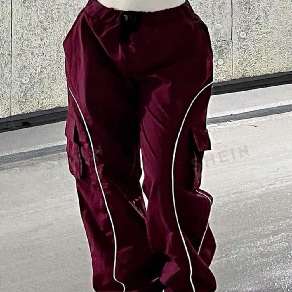 Women's Burgundy Cargo Pants